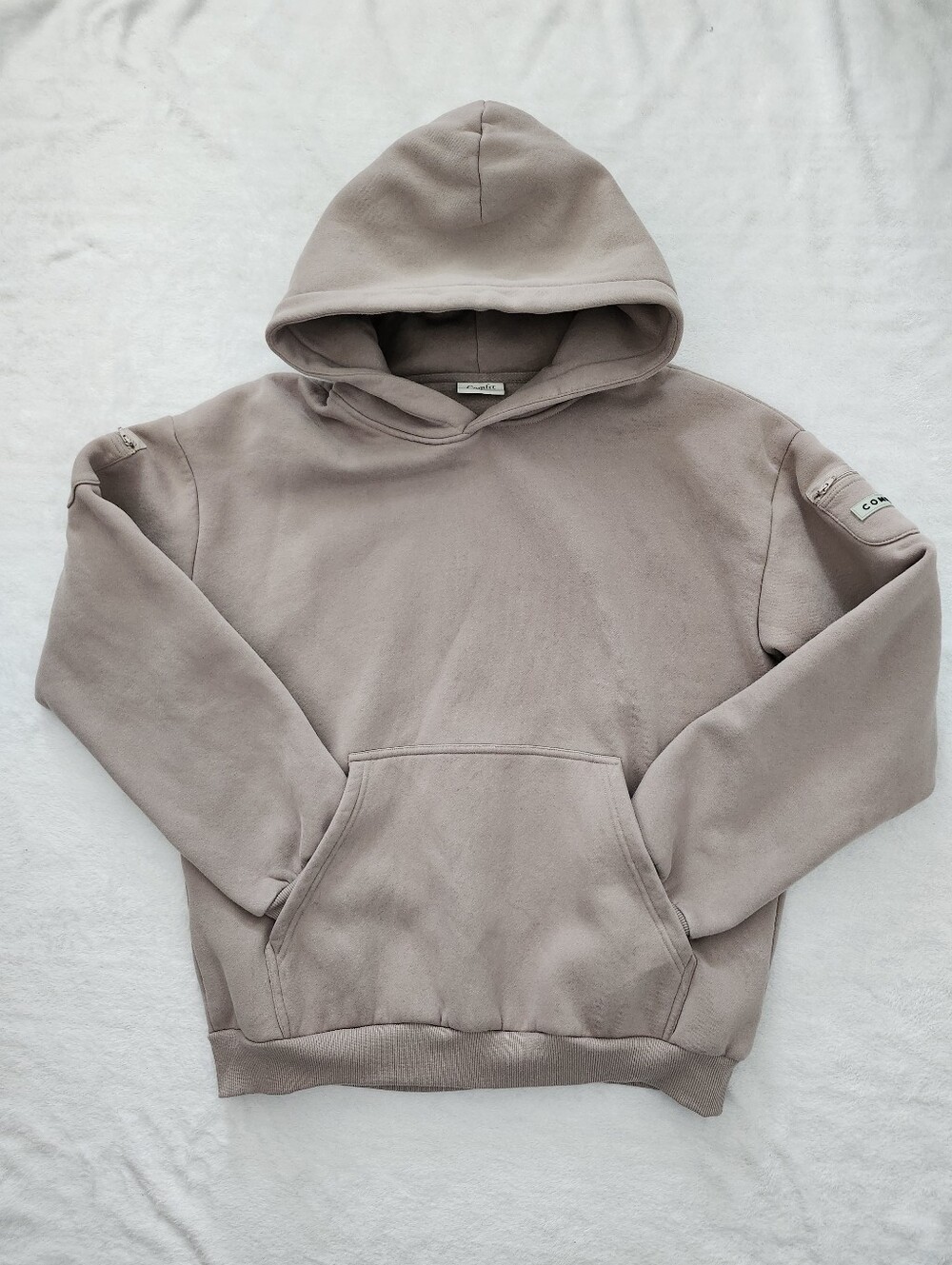 COMFRT Unisex Loose Baggy Fit Travel Essential Pullover Hoodie Tan Size Large